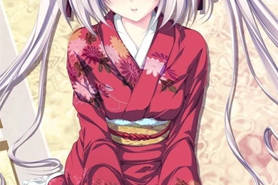 Red Kimono Anime Girl iPhone Wallpapers
