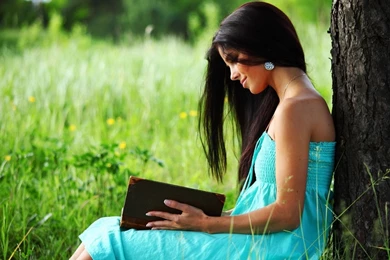1600x900 Girl Read Book In Nature Wallpapers
