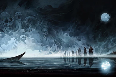 CLOUDED SKULLS WALLPAPER   (