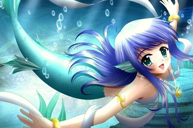 Download Wallpapers 1024x768 Anime, Girl, Mermaid, Tail, Smile ...