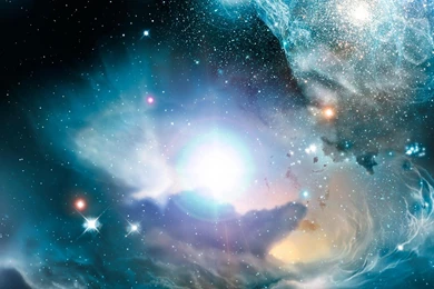 Abstract Blue Outer Space Dark Stars Lens Flare Electricity ...