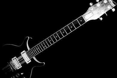 1366x768 Black And White Electric Guitar Desktop PC And Mac Wallpapers
