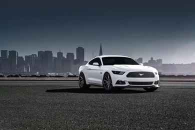 HD Backgrounds 2015 Ford Mustang GT White Color Side View Fog ...