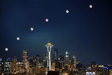 Other Seattle Super Moon City Light Budynki Ksiezyc Architektura ...