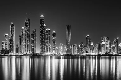 Other: Dubai Reflection Bw City Black White Metallic Marina High ...