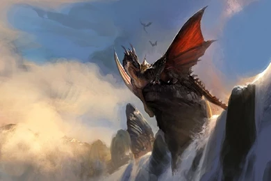1366x768 Dragon Waterfall Wallpapers