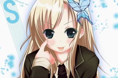 Download Wallpapers 1440x900 Anime, Girl, Blonde, Butterfly, Hair ...