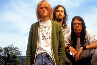 Download 1366x768 Nirvana Outdoor Photoshoot Wallpapers