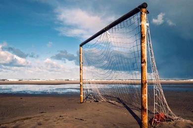 Football Gate On A Sandy Beach Wallpapers   Photography Wallpapers ...