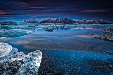 HD Backgrounds Blue Water River Mountains Snow Ice Sky Wallpapers ...