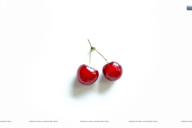 Red Cherry On White Backgrounds Wallpapers