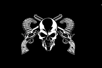 Guns And A Skull Wallpapers   Vector Wallpapers