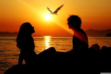 Romantic Couple Sunset HD Desktop Wallpapers : Widescreen : High ...