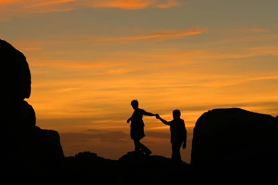 Romance Rocks Orange Sky Hd Wallpapers   (