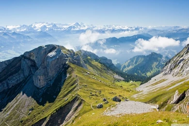 Panoramic View Of Mountain Range HD Desktop Wallpapers : High ...