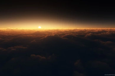 Download 1366x768 Dark Sun Over The Clouds Wallpapers