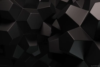 Download 1366x768 Dark Polygonal Objects Wallpapers