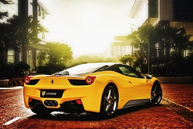 Ferrari Cars Of Yellow Color Wallpapers