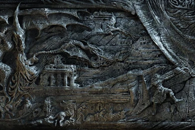 1366x768 Skyrim, The Bas relief, Fantasy, Skyrim, The Elder ...
