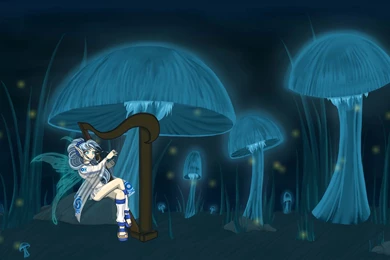 Tazmaa, Fantasy, Art, Mushroom, Moonlit, Night, Backgrounds ...