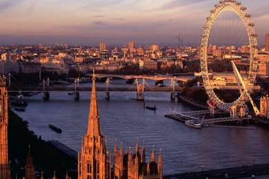 Download Wallpapers 1366x768 London, England, River, Bridge, Big ...