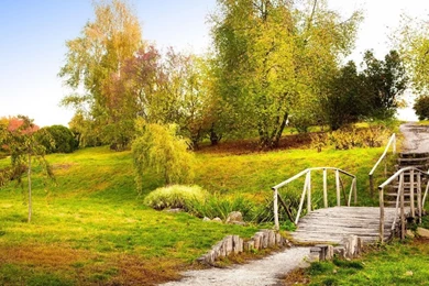 1366x768 Garden Autumn Wallpapers