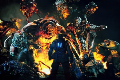 Download Wallpapers 2048x1152 Gears Of War, Character, Monsters ...