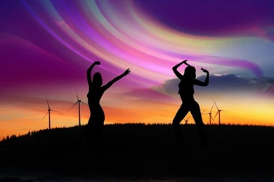 Dancing Girls Rainbow Nature Wallpapers