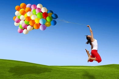 Girl With Balloons Wallpapers And Images   Wallpapers, Pictures ...