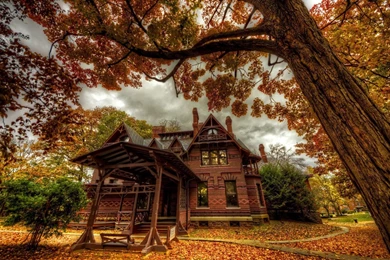 Houses: Mark Twain House Cozy Branches Autumn Nice Trees Fall ...