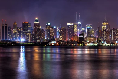 New York City Skyline At Night   Wallpaper.