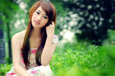 Download Wallpapers 1366x768 Asian, Girl, Dress Laptop 1366x768 HD ...