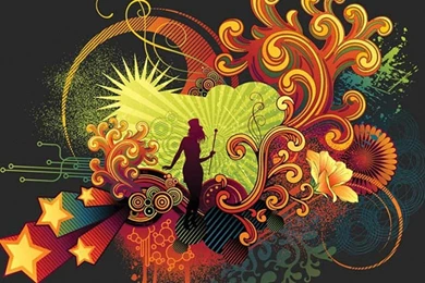 1080x1920 Star Music Flowers Line Abstract Wallpapers HD