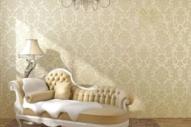 Beige/champagne/Ochre European Luxurious Damask Non Woven ...