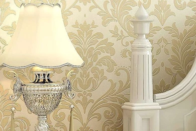 Beige/champagne/Ochre European Luxurious Damask Non Woven ...