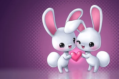 Cute Pink Bunny Lovers Wallpapers HD HD Desktop Wallpapers ...