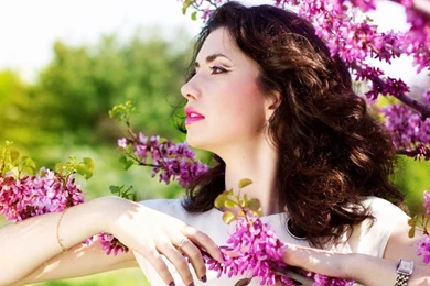 Beautiful Flowers With Girl Wallpapers Hd For PC Desktop ...