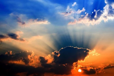 Download Wallpapers Sun Rays And Dark Clouds (1600 X 900 Widescreen ...