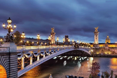 Bridges: Paris France Seine River Clouds Buildings Wallpapers ...