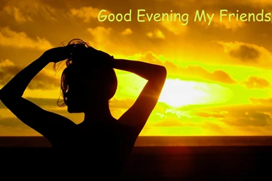 Cute Good Evening Wallpapers With Beautiful Sunset Beach With Girl ...