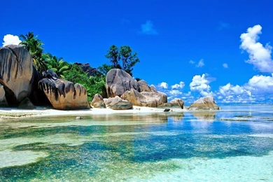 Tropical Blue Sea Clear Sky White Sand Beach View Theme HD 1080p ...