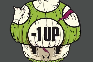 Super Mario Mushrooms Negative Game One Up! Wallpapers