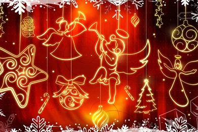 Wallpapers Christmas Neon Angels   1920 X 1080   Christmas Santa ...