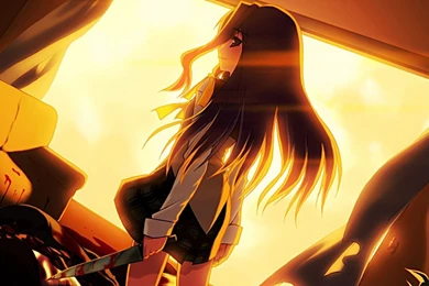 Download Wallpapers 1280x800 Anime, Girl, Knife, Blood, Dawn, Sofa ...