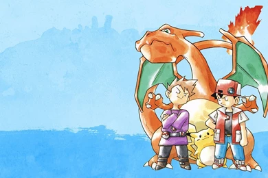 Pokemon Red Blue Watercolor Art [1920x1080] : Wallpapers