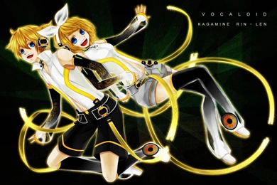 Headphones Vocaloid Blue Eyes Kagamine Rin Kagamine Len Fresh New ...