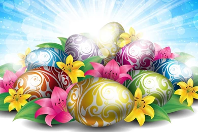 Lilies Eggs For Easter >> HD Wallpaper, Get It Now!