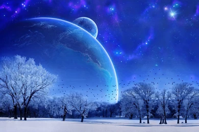 Snow River Winter Landscape