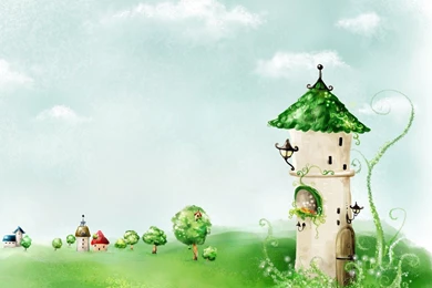 3D GREEN TOWER DESKTOP WALLPAPER   (