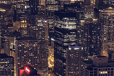 City Night Sky View Modern Buildings Skyscrapers HD Wallpapers